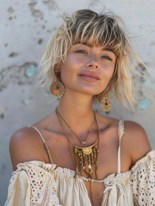 Boho Chic Short Hairdo